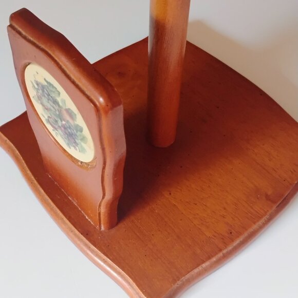 Vintage Cottagecore Wooden Paper Towel Holder - Picture 2 of 5